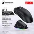 Attack Shark X11 Bluetooth Wireless Mouse Three Mode 2.4G PAW3311  RGB  PC Magnetic charging dock ,Gaming E-sports Mouse
