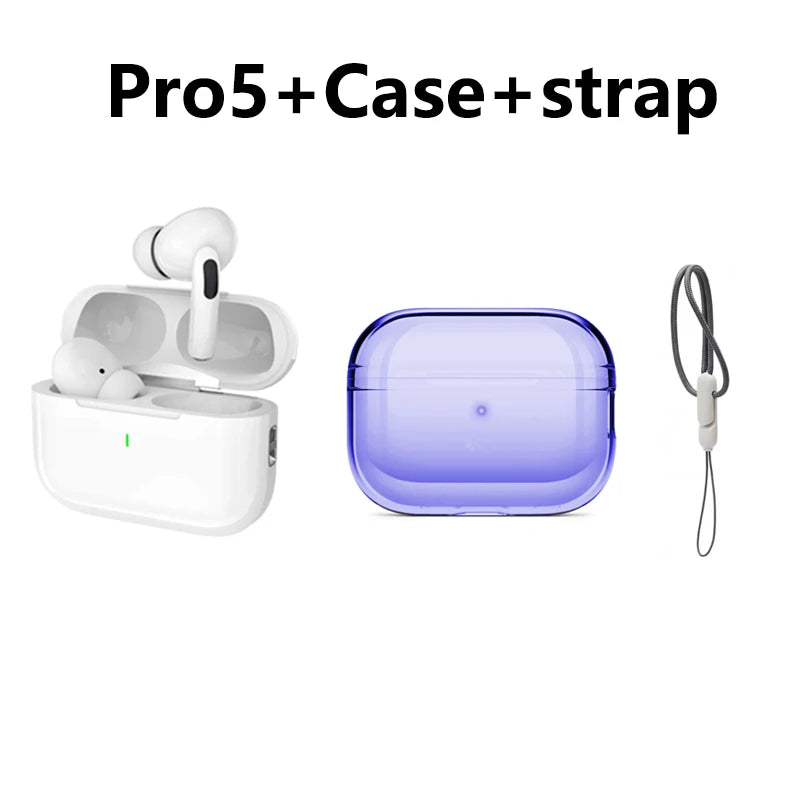 For Air pro5 Wireless Bluetooth Earphone Headset TWS Max With case Earbuds Noise Cancelling Headset For iPhone Android Headphone