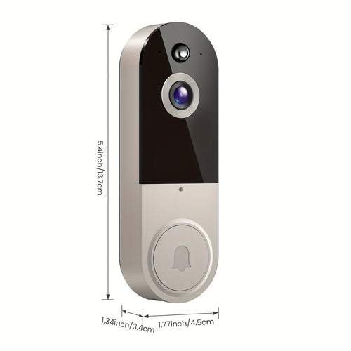 1080P Video Doorbell Camera, Intelligent Body Detection, Cloud Storage, Real-time View, Two-way Audio, Infrared Night Vision, Battery Powered, Monitoring