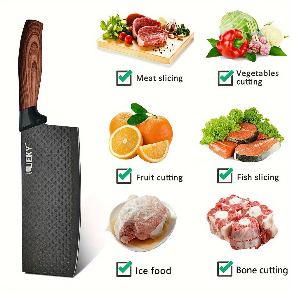 Professional 6/7 Kitchen Knife Set, Chef's Knife, Slicing Knife, Scraper And Scissors, High Carbon Stainless Steel Super Sharp, with Anti-stick Ergonomic Wooden Handle, Chef's Knife Set, Suitable for Family Travel, Gift Box S